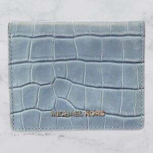 MICHAEL Michael Kors Mercer Crocodile-Embossed-Leather Card Case